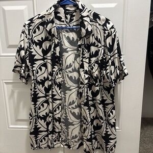 Karl Lagerfeld Monochrome Leaf Print Shirt